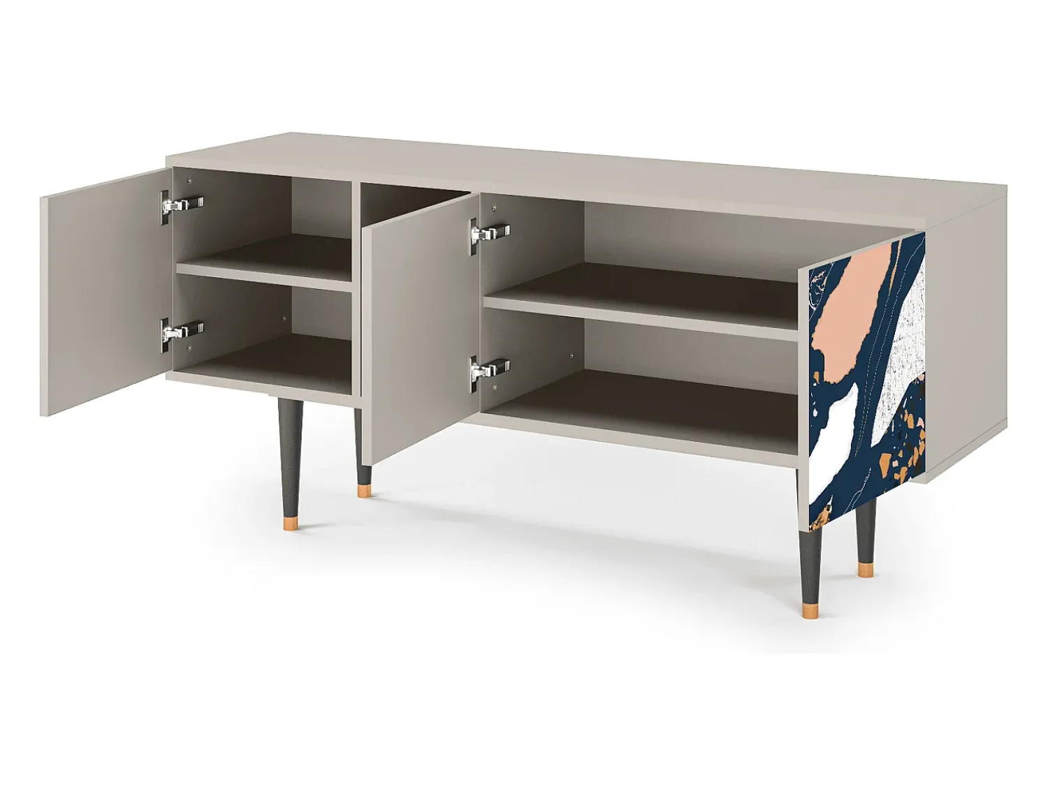 Mueble de TV - 150х69х41 cm - T5 - Nude Iceberg, Areia^ Móvel De Tv