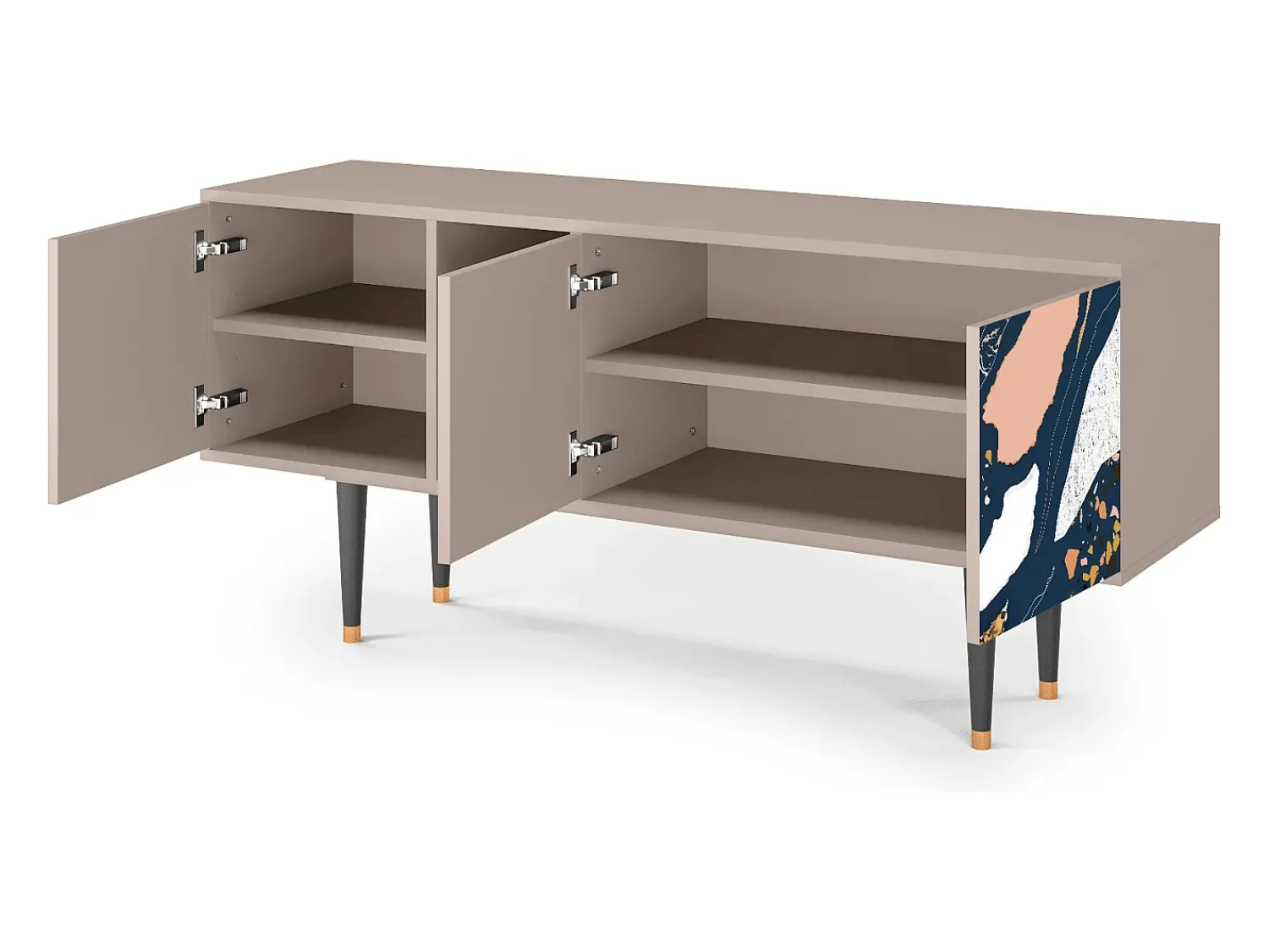 Discount Mueble de TV - 150х69х41 cm - T5 - Nude Iceberg, Latte Bege
