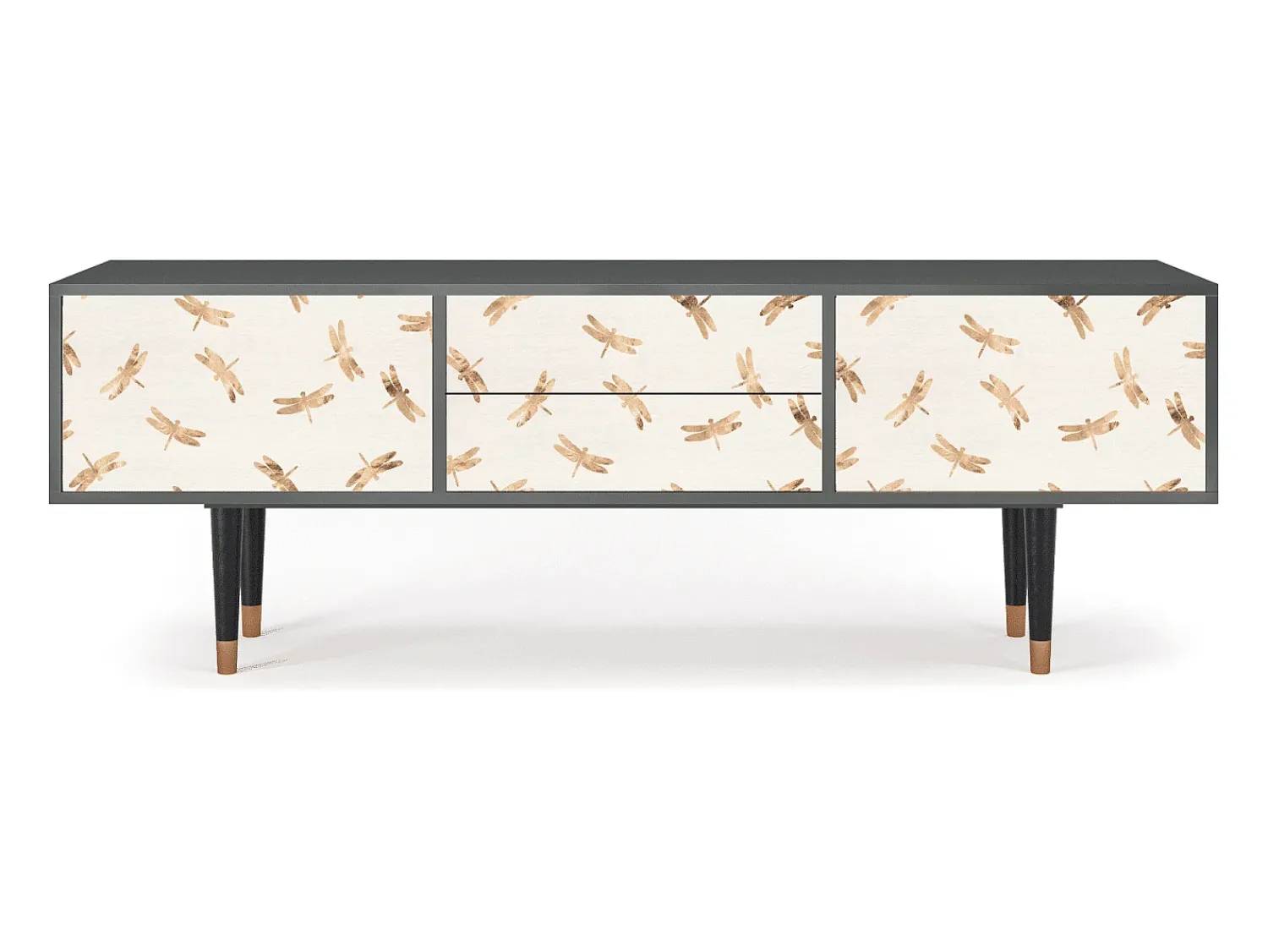 Móvel De Tv| Mueble de TV - 170х59х48 cm - T4 - Nude Dragonflies, Antracite Cinza antracite