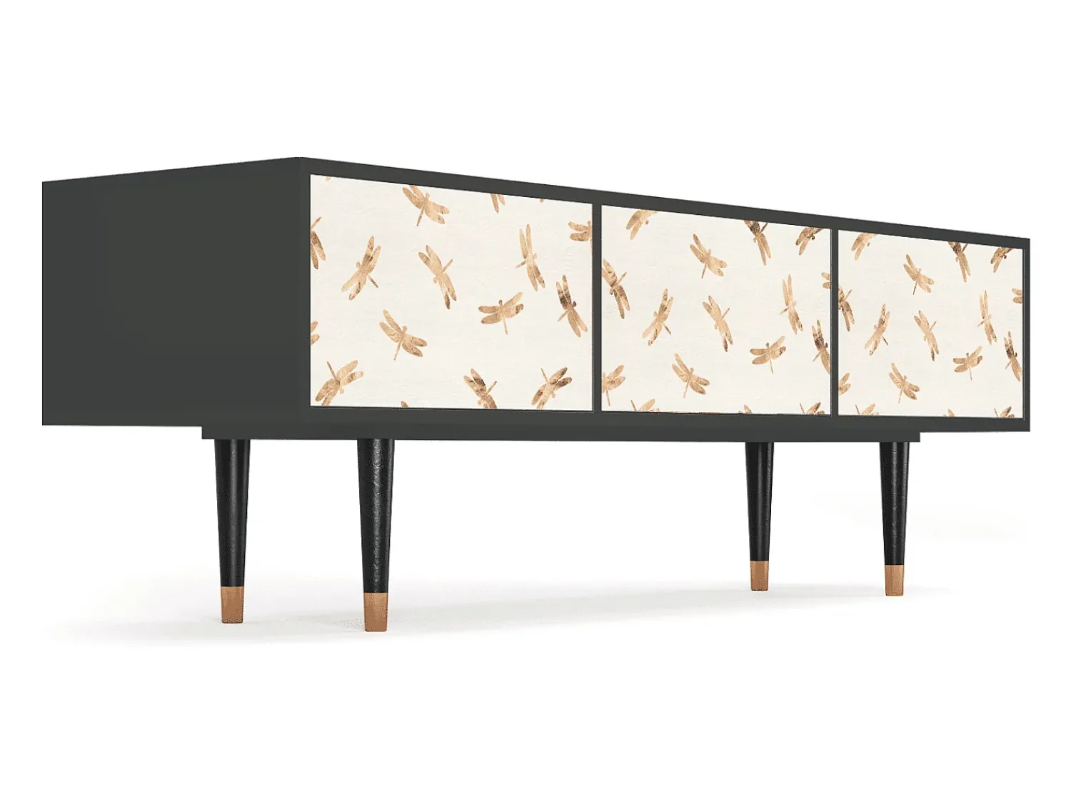 Móvel De Tv| Mueble de TV - 170х59х48 cm - T4 - Nude Dragonflies, Antracite Cinza antracite