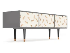 Móvel De Tv| Mueble de TV - 170х59х48 cm - T4 - Nude Dragonflies, Cinza Cinzento