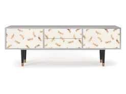 Móvel De Tv| Mueble de TV - 170х59х48 cm - T4 - Nude Dragonflies, Cinza Cinzento