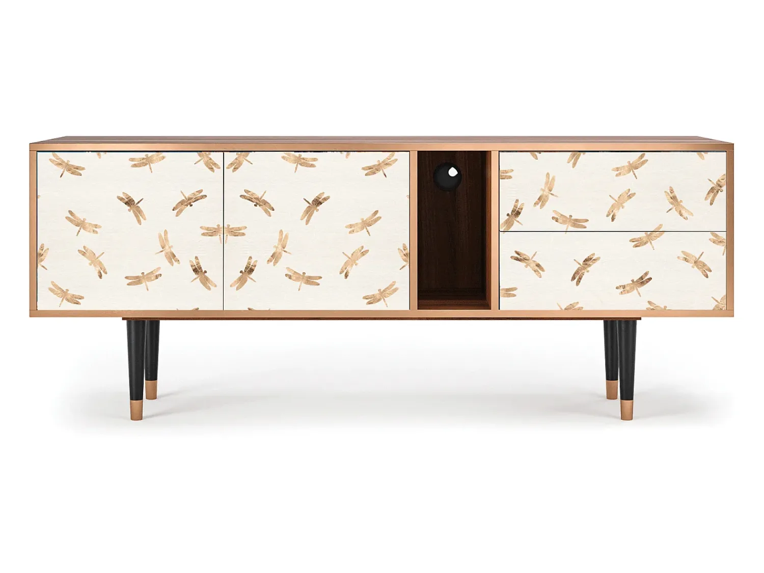 Mueble de TV - 170х69х48 cm - T1 - Nude Dragonflies, Nogueira^ Móvel De Tv