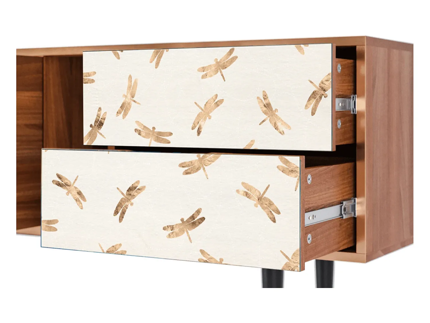 Mueble de TV - 170х69х48 cm - T1 - Nude Dragonflies, Nogueira^ Móvel De Tv