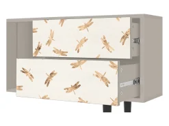 Móvel De Tv| Mueble de TV - 170х69х48 cm - T1 - Nude Dragonflies, Areia Bege