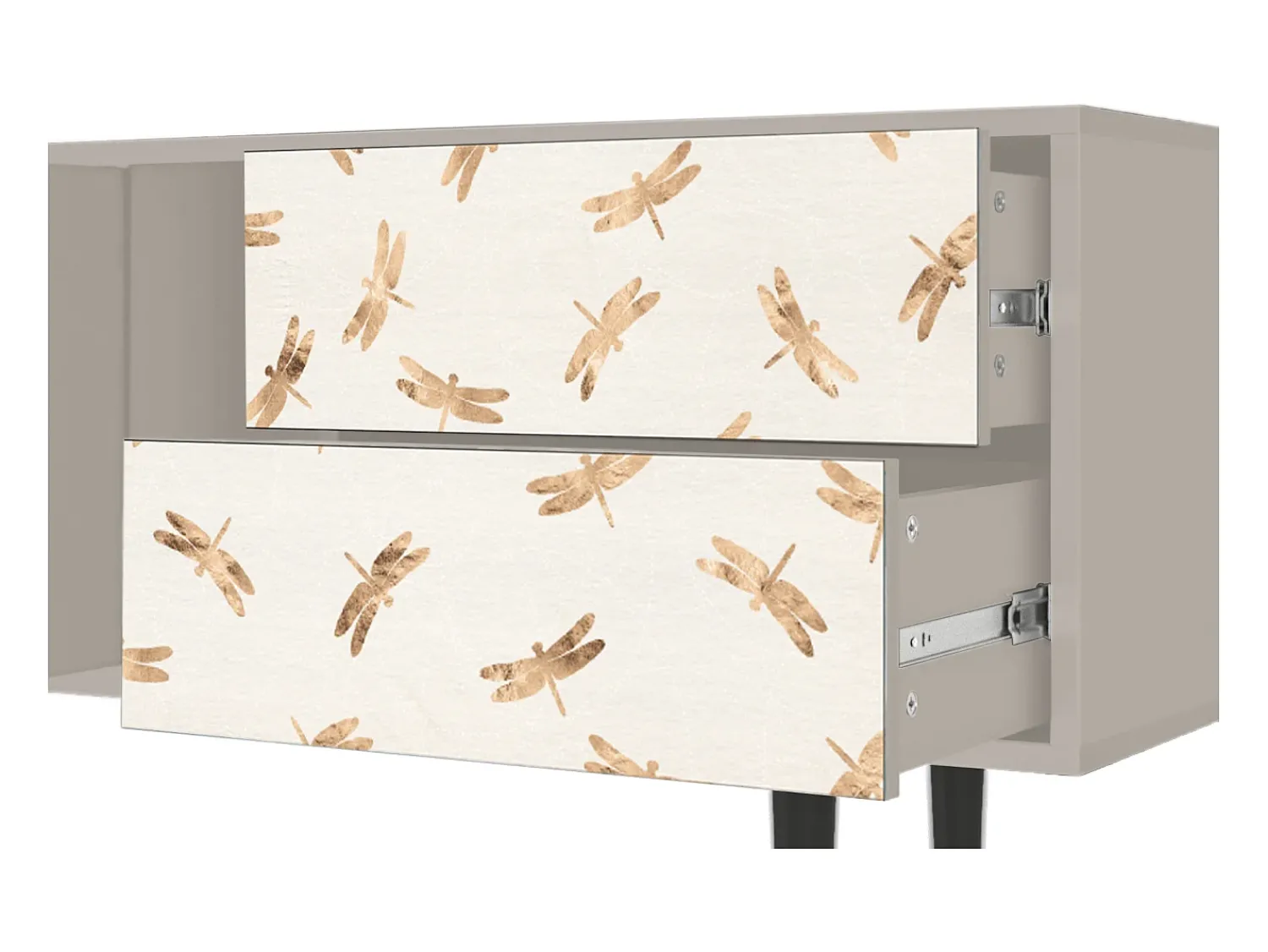 Móvel De Tv| Mueble de TV - 170х69х48 cm - T1 - Nude Dragonflies, Areia Bege