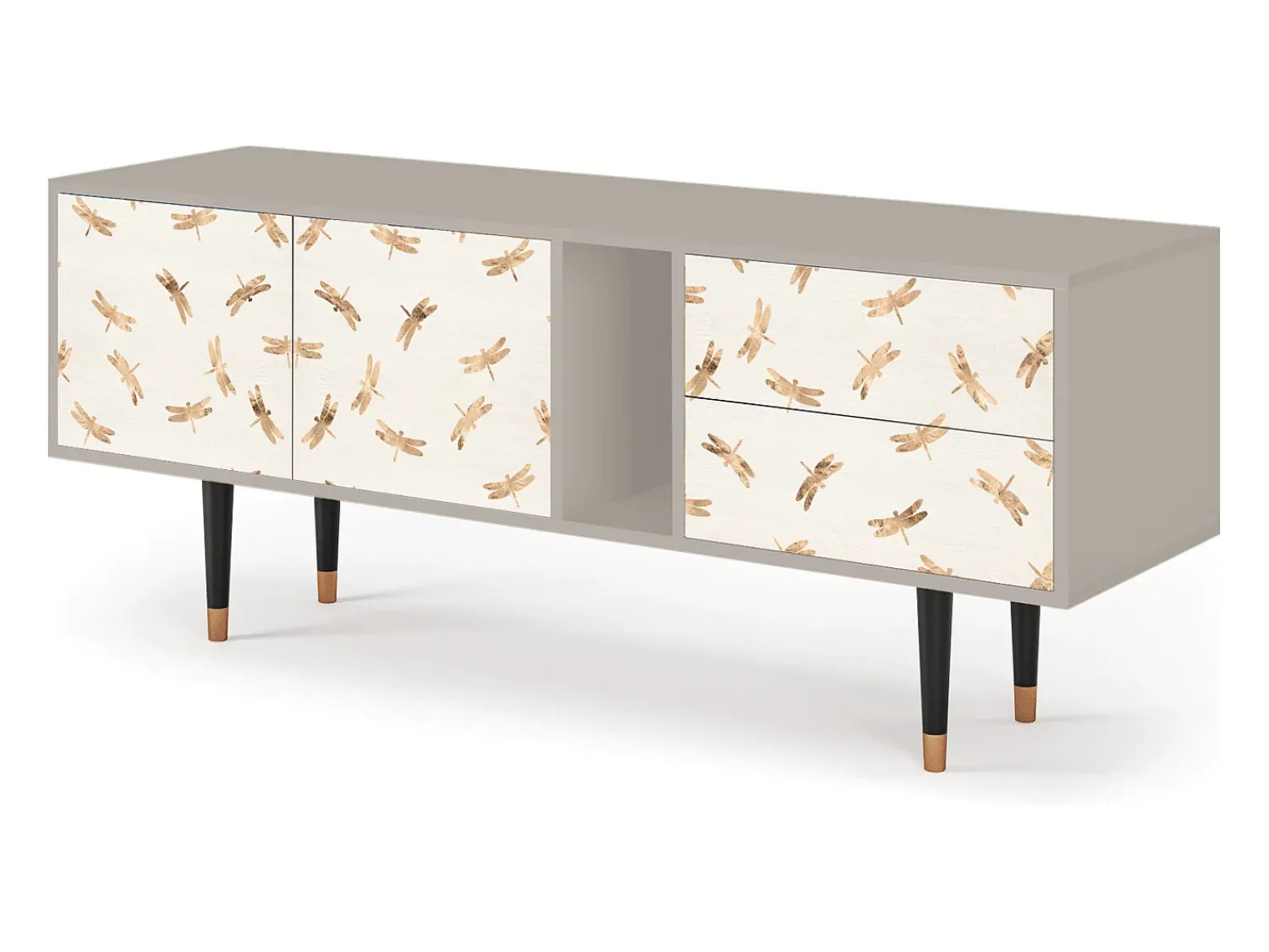 Móvel De Tv| Mueble de TV - 170х69х48 cm - T1 - Nude Dragonflies, Areia Bege