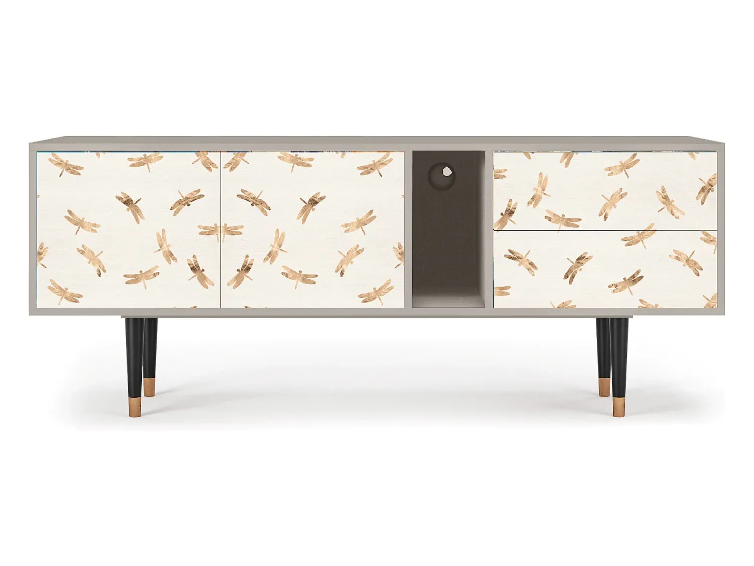 Móvel De Tv| Mueble de TV - 170х69х48 cm - T1 - Nude Dragonflies, Areia Bege
