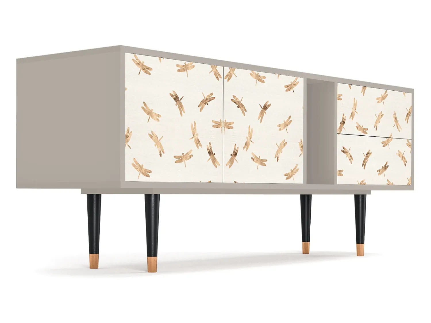 Móvel De Tv| Mueble de TV - 170х69х48 cm - T1 - Nude Dragonflies, Areia Bege