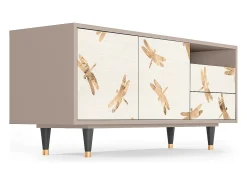 Móvel De Tv| Mueble de TV - 125х56х41 cm - T7 - Nude Dragonflies, Latte Bege