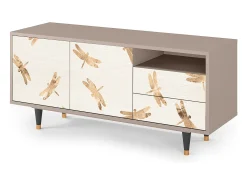 Móvel De Tv| Mueble de TV - 125х56х41 cm - T7 - Nude Dragonflies, Latte Bege