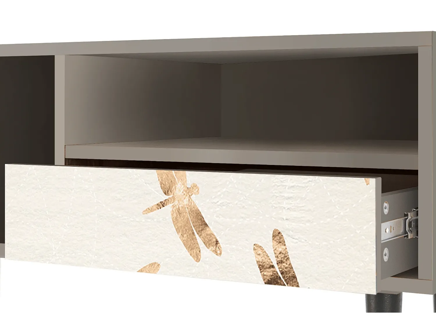 Móvel De Tv* Mueble de TV - 115х59х48 cm - T3 - Nude Dragonflies, Areia Bege