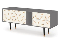 Best Mueble de TV - 170х69х48 cm - T1 - Nude Dragonflies, Cinza Cinzento