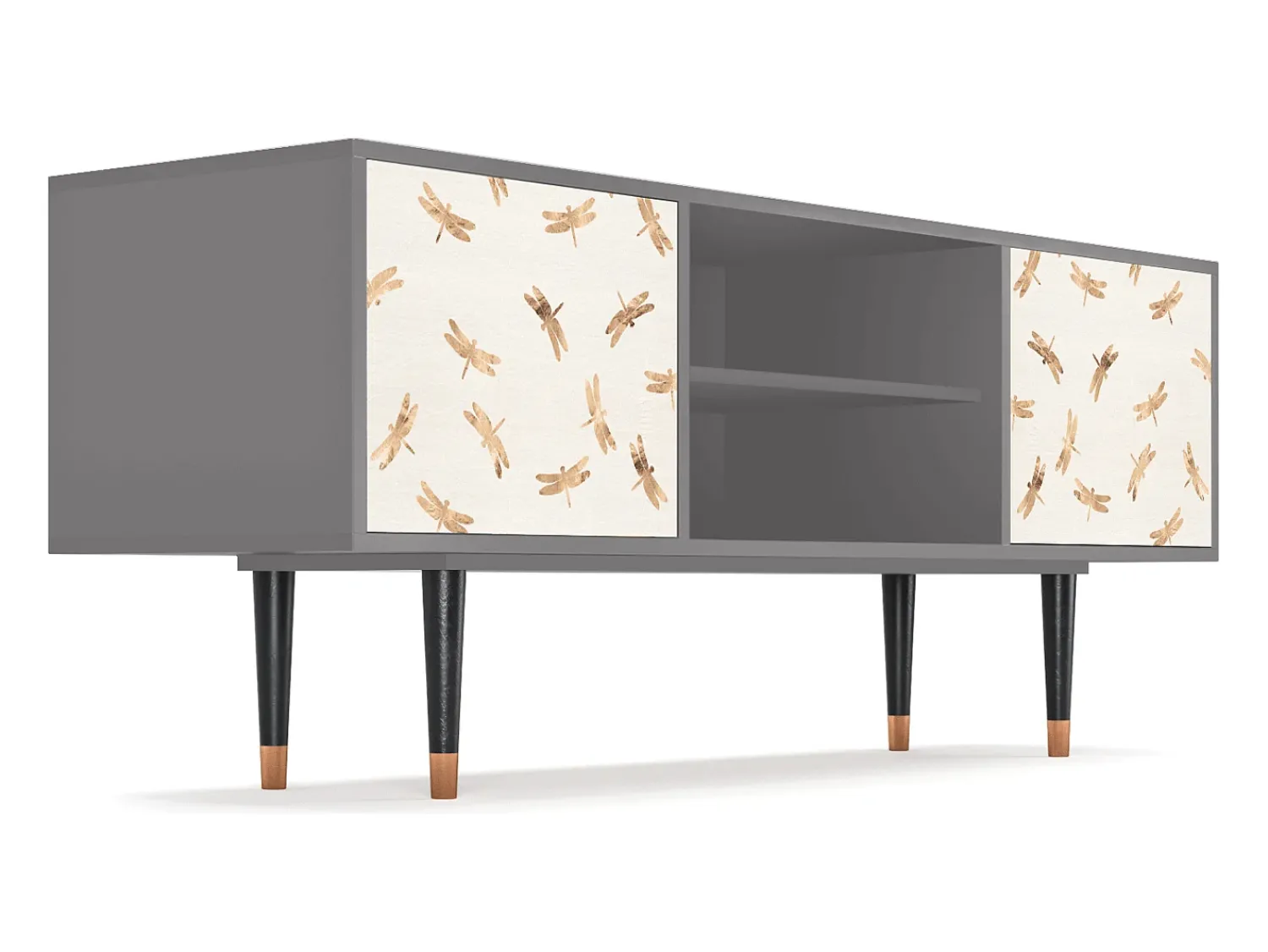 Mueble de TV - 170х69х48 cm - T2 - Nude Dragonflies, Cinza^ Móvel De Tv