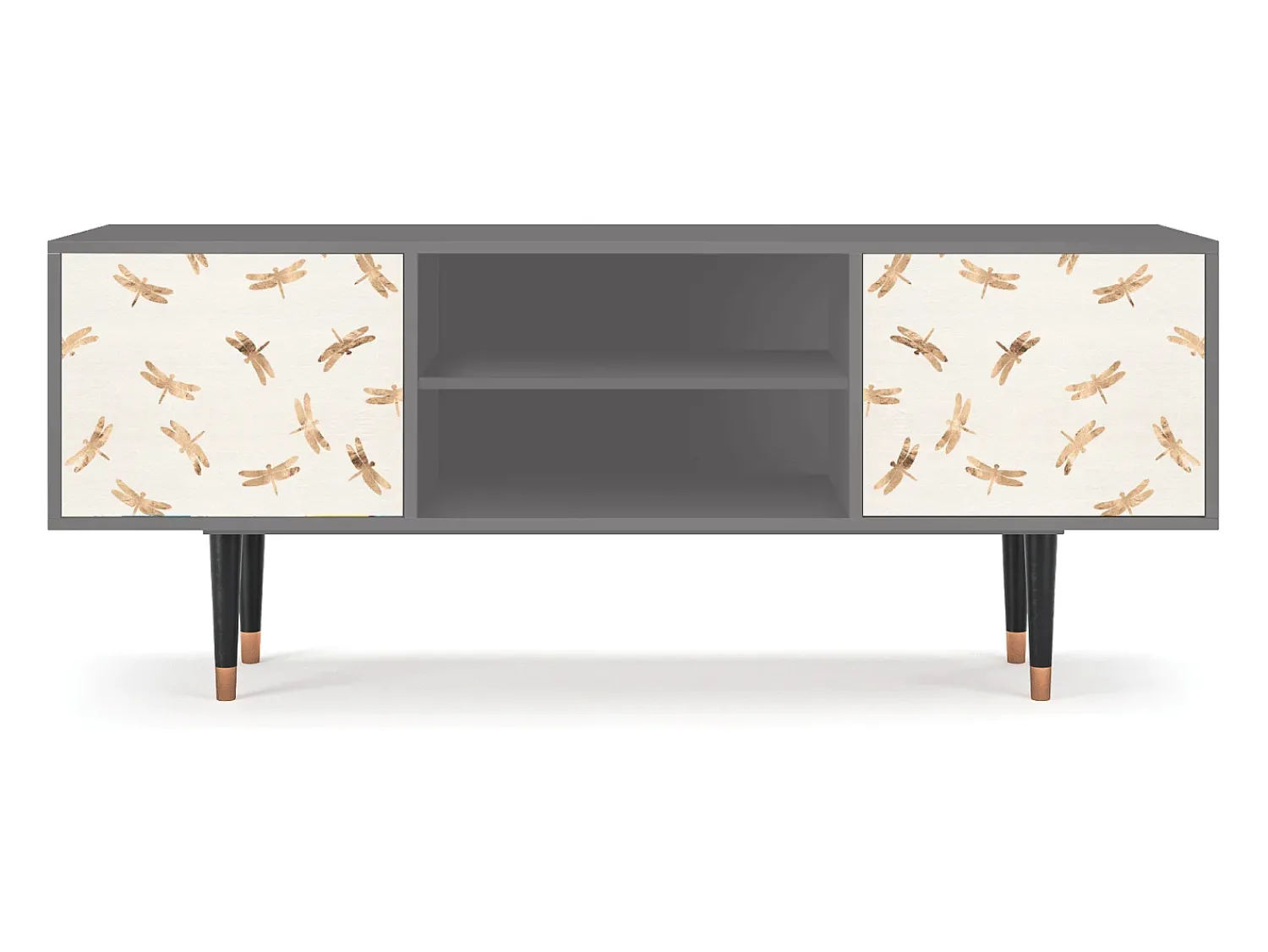Mueble de TV - 170х69х48 cm - T2 - Nude Dragonflies, Cinza^ Móvel De Tv