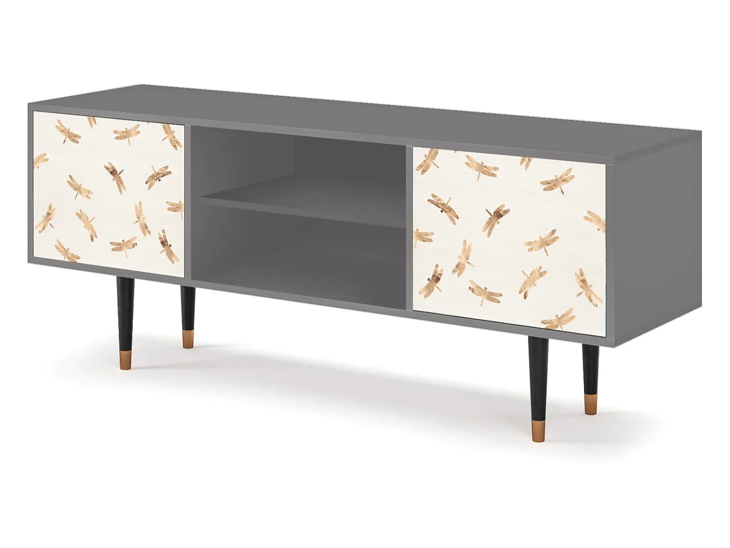 Mueble de TV - 170х69х48 cm - T2 - Nude Dragonflies, Cinza^ Móvel De Tv