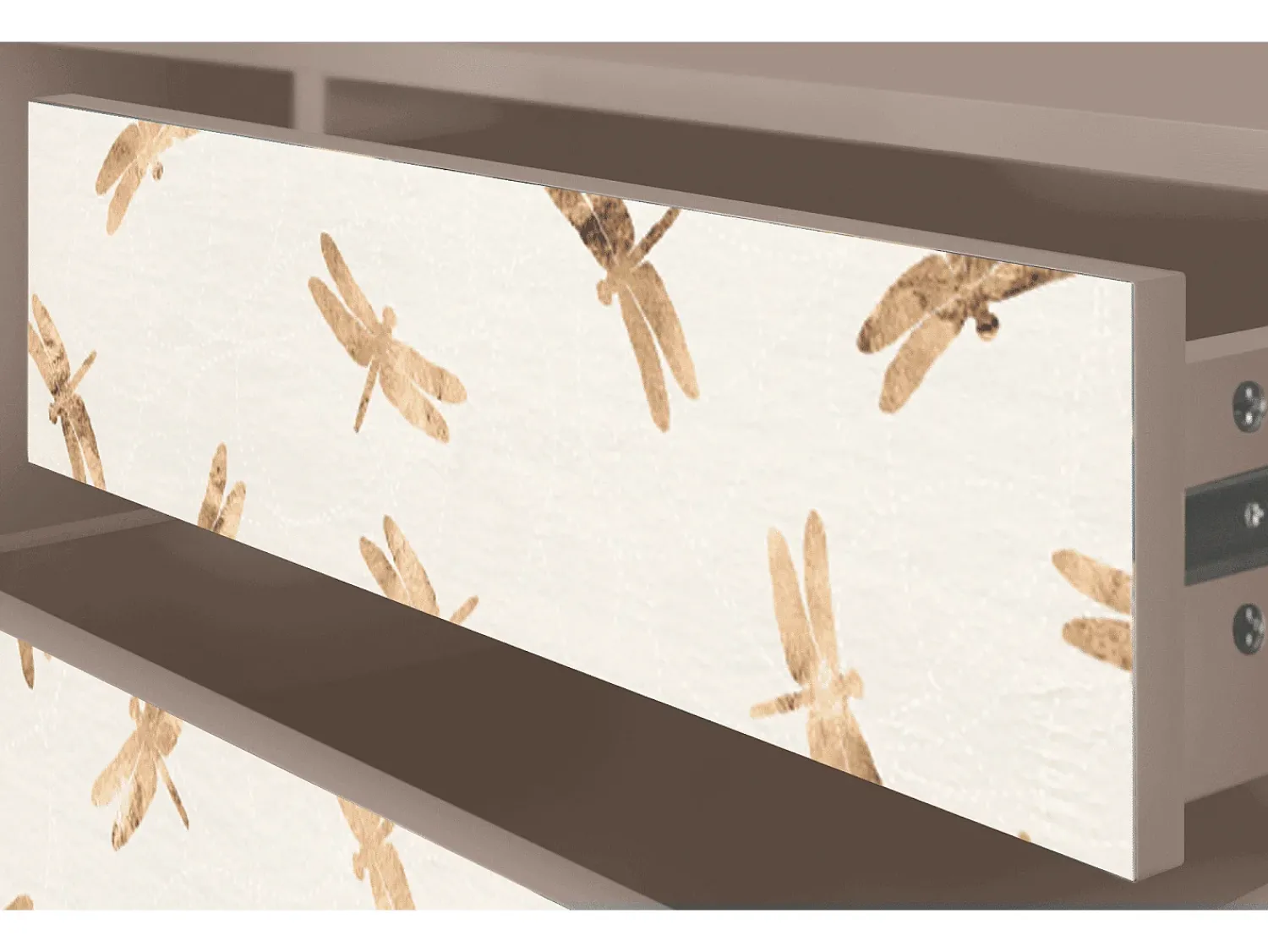 Móvel De Tv| Mueble de TV - 170х59х48 cm - T4 - Nude Dragonflies, Latte Bege