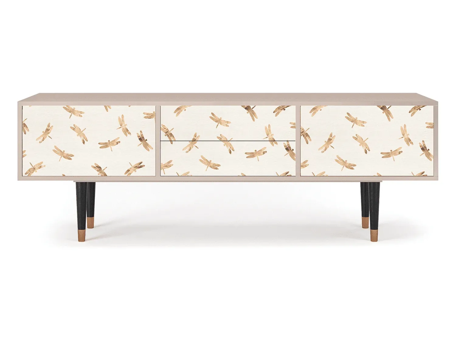 Móvel De Tv| Mueble de TV - 170х59х48 cm - T4 - Nude Dragonflies, Latte Bege