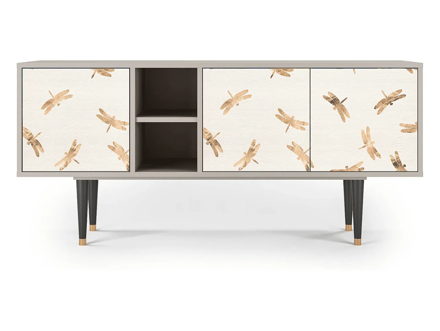 Móvel De Tv* Mueble de TV - 150х69х41 cm - T5 - Nude Dragonflies, Areia Bege