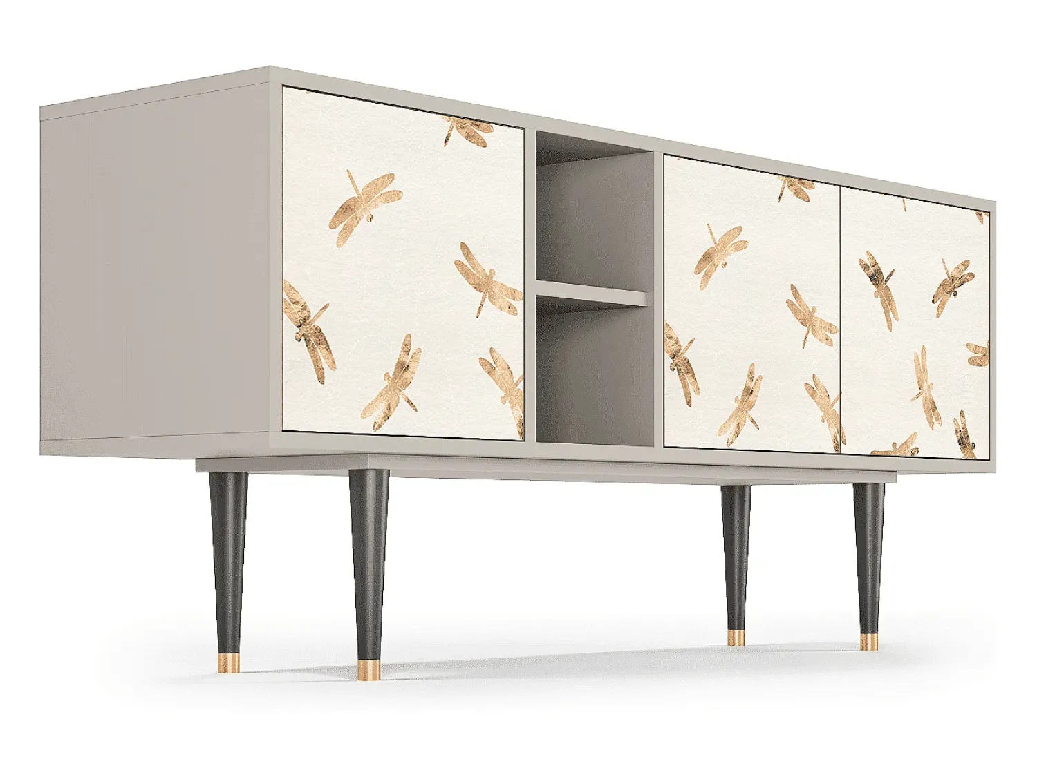Móvel De Tv* Mueble de TV - 150х69х41 cm - T5 - Nude Dragonflies, Areia Bege