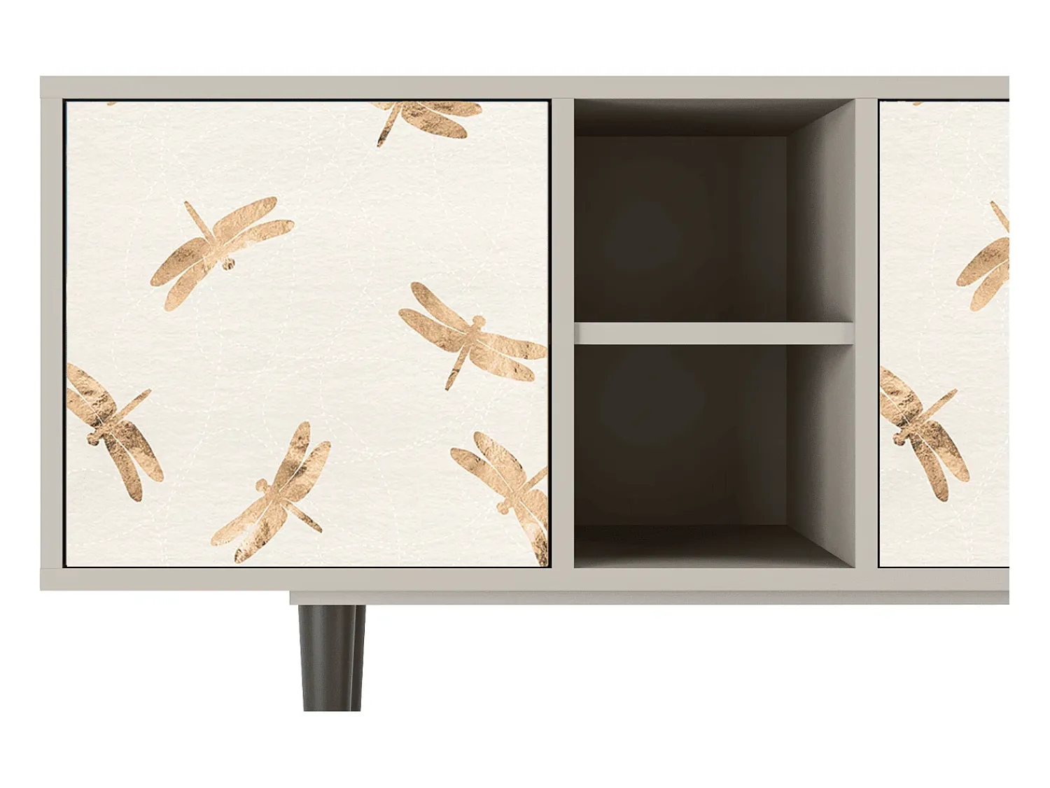 Móvel De Tv* Mueble de TV - 150х69х41 cm - T5 - Nude Dragonflies, Areia Bege