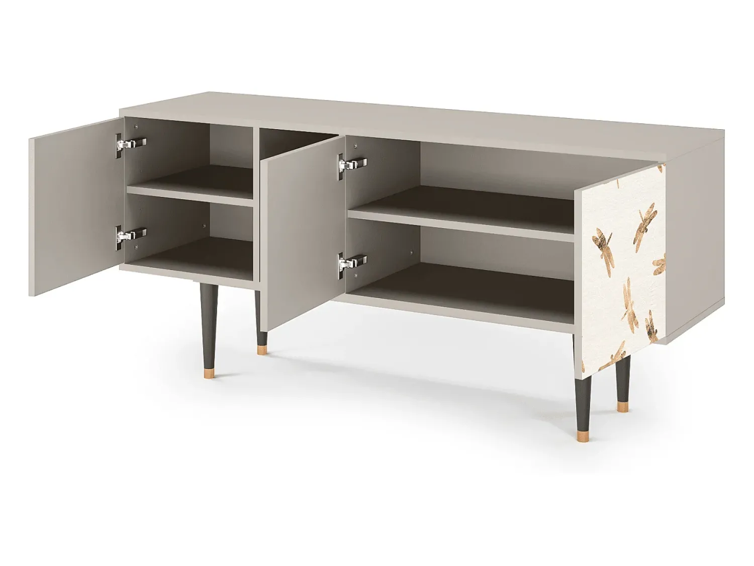 Móvel De Tv* Mueble de TV - 150х69х41 cm - T5 - Nude Dragonflies, Areia Bege