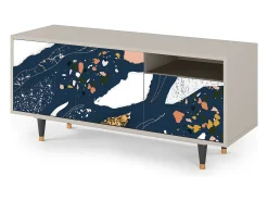 Online Mueble de TV - 125х56х41 cm - T7 - Nude Iceberg, Areia Bege