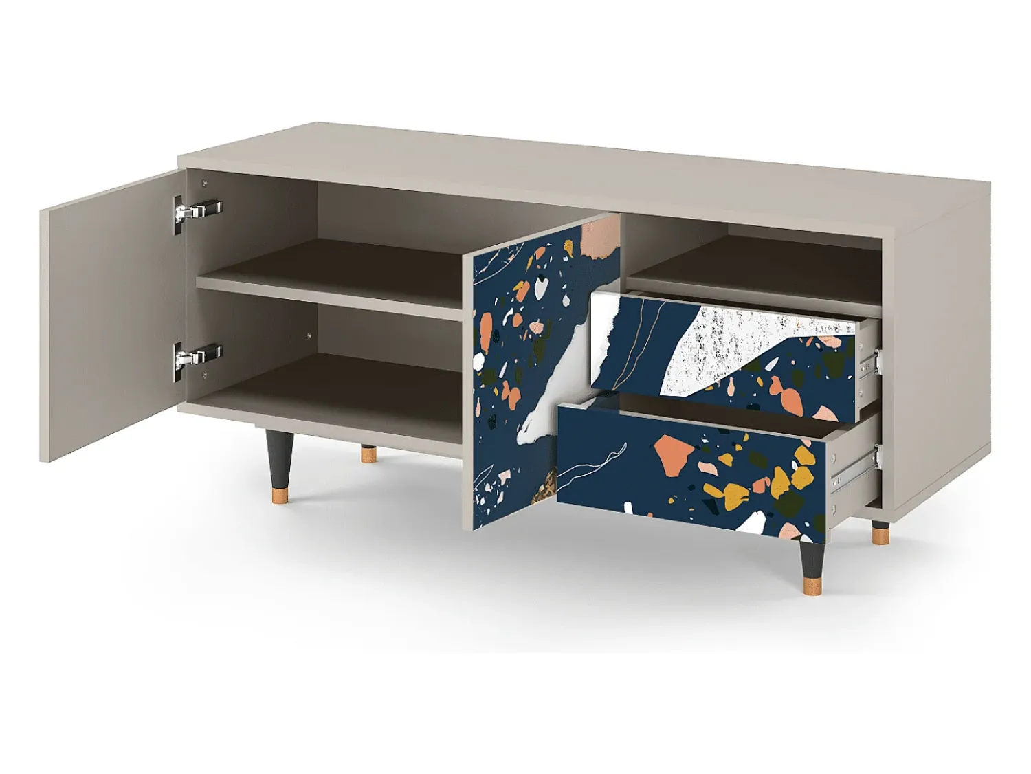 Online Mueble de TV - 125х56х41 cm - T7 - Nude Iceberg, Areia Bege