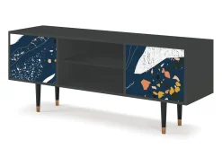 Móvel De Tv| Mueble de TV - 170х69х48 cm - T2 - Nude Iceberg, Antracite Cinza antracite