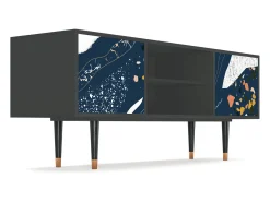 Móvel De Tv| Mueble de TV - 170х69х48 cm - T2 - Nude Iceberg, Antracite Cinza antracite