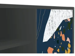Móvel De Tv| Mueble de TV - 170х69х48 cm - T2 - Nude Iceberg, Antracite Cinza antracite