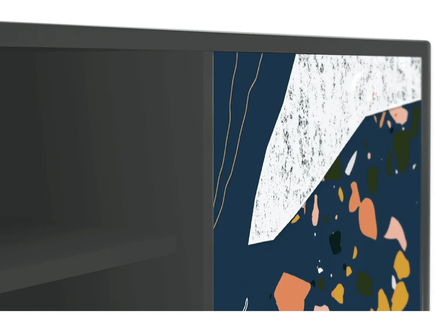 Móvel De Tv| Mueble de TV - 170х69х48 cm - T2 - Nude Iceberg, Antracite Cinza antracite