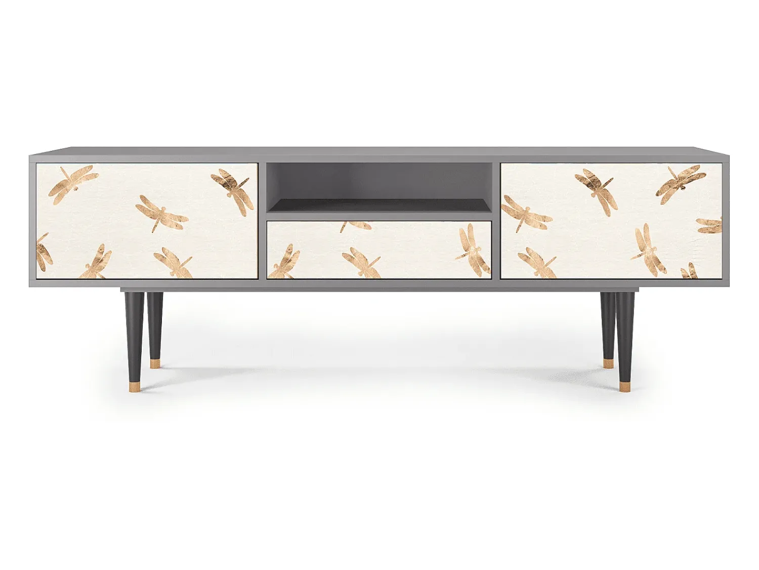Mueble de TV - 170х59х41 cm - T6 - Nude Dragonflies, Cinza^ Móvel De Tv