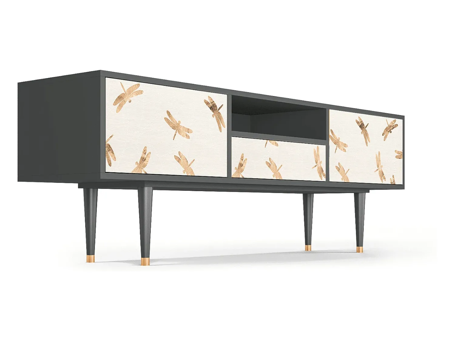 Mueble de TV - 170х59х41 cm - T6 - Nude Dragonflies, Antracite^ Móvel De Tv