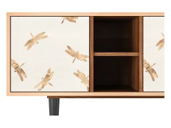 Móvel De Tv| Mueble de TV - 150х69х41 cm - T5 - Nude Dragonflies, Nogueira Castanho