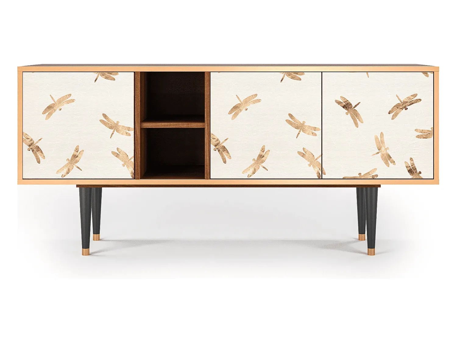 Móvel De Tv| Mueble de TV - 150х69х41 cm - T5 - Nude Dragonflies, Nogueira Castanho