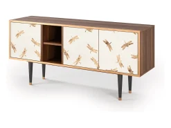 Móvel De Tv| Mueble de TV - 150х69х41 cm - T5 - Nude Dragonflies, Nogueira Castanho