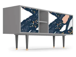 Móvel De Tv| Mueble de TV - 150х69х41 cm - T5 - Nude Iceberg, Cinza Cinzento