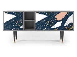 Móvel De Tv| Mueble de TV - 150х69х41 cm - T5 - Nude Iceberg, Cinza Cinzento