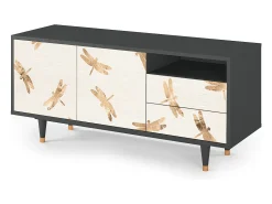 Mueble de TV - 125х56х41 cm - T7 - Nude Dragonflies, Antracite^ Móvel De Tv