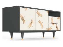 Mueble de TV - 125х56х41 cm - T7 - Nude Dragonflies, Antracite^ Móvel De Tv