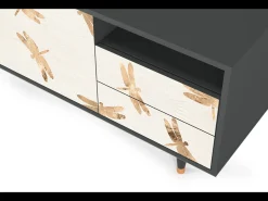 Mueble de TV - 125х56х41 cm - T7 - Nude Dragonflies, Antracite^ Móvel De Tv