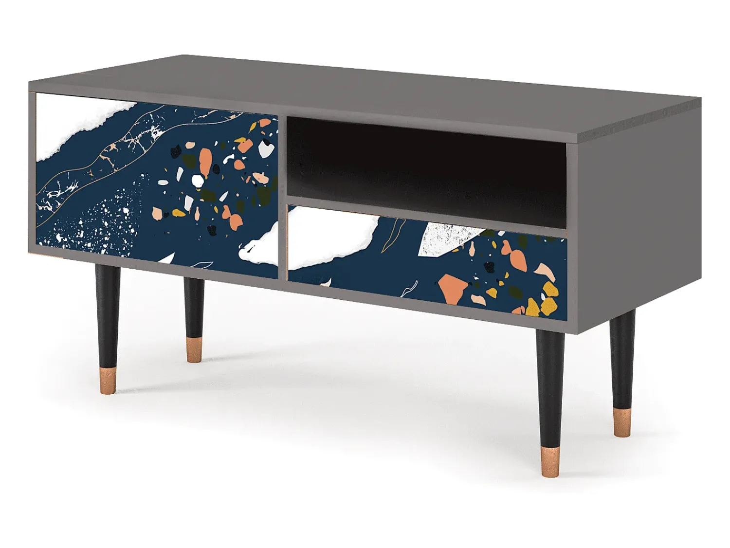 Móvel De Tv* Mueble de TV - 115х59х48 cm - T3 - Nude Iceberg, Cinza Cinzento