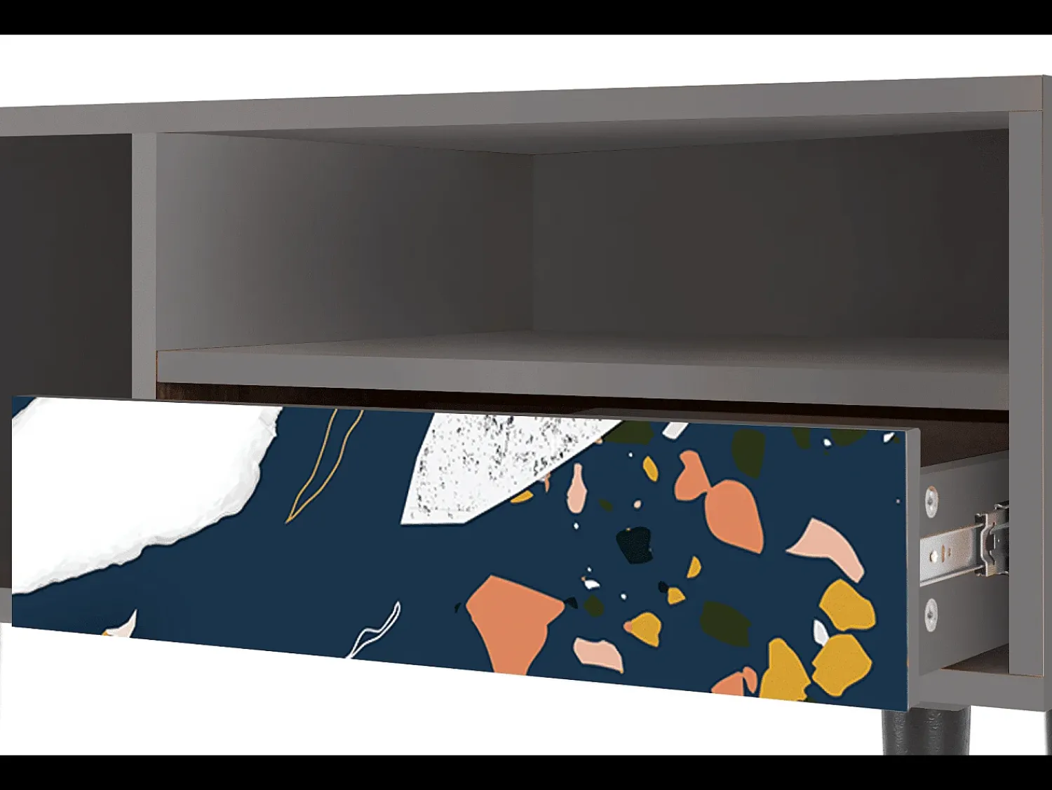 Móvel De Tv* Mueble de TV - 115х59х48 cm - T3 - Nude Iceberg, Cinza Cinzento