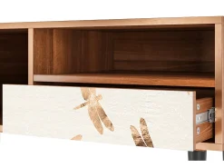 Hot Mueble de TV - 115х59х48 cm - T3 - Nude Dragonflies, Nogueira Castanho