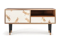 Hot Mueble de TV - 115х59х48 cm - T3 - Nude Dragonflies, Nogueira Castanho