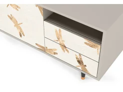 Móvel De Tv* Mueble de TV - 125х56х41 cm - T7 - Nude Dragonflies, Areia Bege