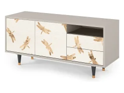 Móvel De Tv* Mueble de TV - 125х56х41 cm - T7 - Nude Dragonflies, Areia Bege