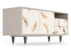 Móvel De Tv* Mueble de TV - 125х56х41 cm - T7 - Nude Dragonflies, Areia Bege