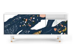 Best Mueble de TV - 125х56х41 cm - T7 - Nude Iceberg, Branco Bege